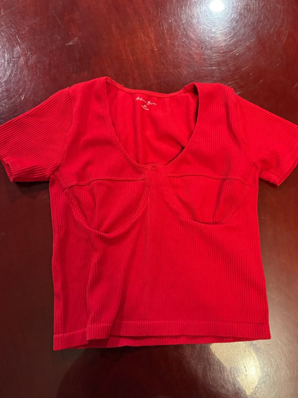 Active Basic Red Bustier Top